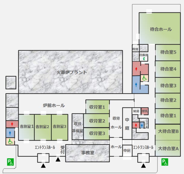 延岡市斎場いのちの杜配置図